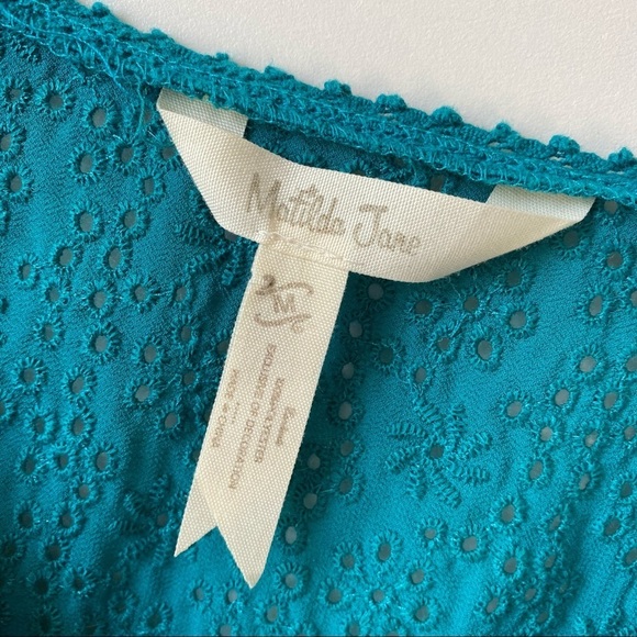 MATILDA JANE Teal Swiss Dot Charisma Blouse! Med - Picture 7 of 10